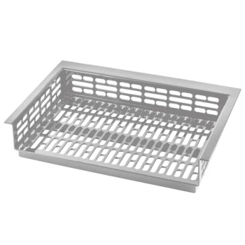 TableCraft CW1072BRA Simple Solutions 21 1/4" x 14 7/8" x 3" Brushed Aluminum Perforated Single Cold Well Drop-In Template