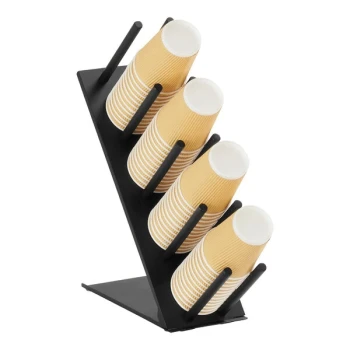 Cal-Mil Black Plastic 4-Compartment Angled Cup / Lid Organizer 22616-13