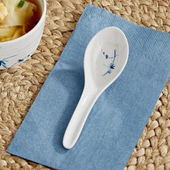 Acopa Biru 0.75 oz. Melamine Wonton Soup Spoon - 60/Case
