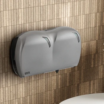 Lavex Pro Titanium Double-Roll Jumbo Toilet Tissue Dispenser