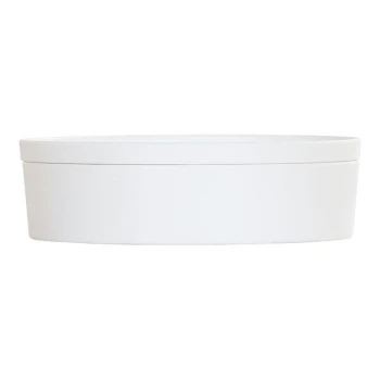 Cal-Mil 7" White Round Melamine Bento Box - 3/Case