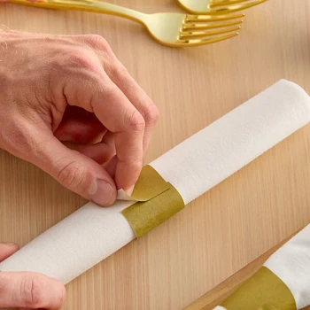 Choice Gold Self-Adhering Paper Napkin Band - 2,000/Pack