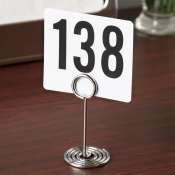 American Metalcraft 4" Chrome Stainless Steel Swirl Base Card Holder - 12/Case