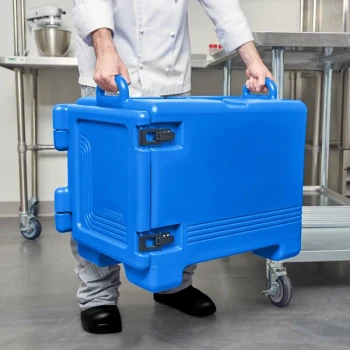 Cambro UPC300186 Ultra Pan Carrier® Navy Blue Front Loading Insulated Food Pan Carrier - 4 Full-Size Pan Max Capacity