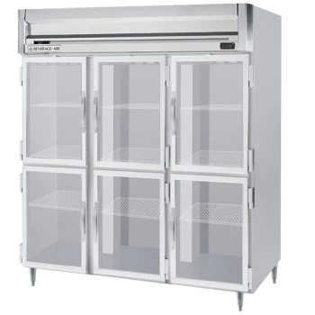 Beverage-Air HRPS3HC-1HG Horizon Series 78" Stainless Steel Glass Half Door Reach-In Refrigerator
