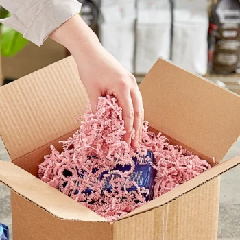 Lavex 10 lb. Crinkle Paper Shred Light Pink