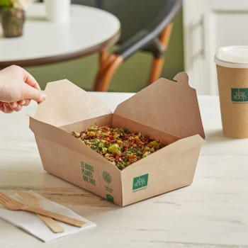 New Roots Kraft PLA-Lined Compostable #3 Take-Out Container 7 3/4" x 5 1/2" x 2 1/2" - 200/Case