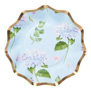 Sophistiplate 6 1/2" Hydrangeas Wavy Paper Appetizer / Dessert Bowl - 96/Case