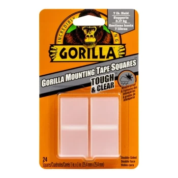 Gorilla Tough & Clear 24-Count 1 inch x 1 inch Mounting Tape Squares