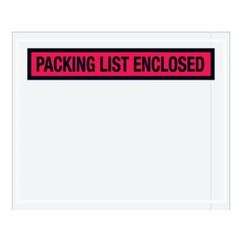 Lavex 4 1/2" x 5 1/2" 2 Mil Red Panel Face Printed Polyethylene Packing List Envelope - 1,000/Case