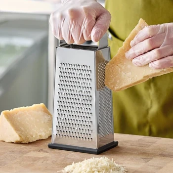 Choice 9" 4-Sided Stainless Steel Box Grater with Soft Grip
