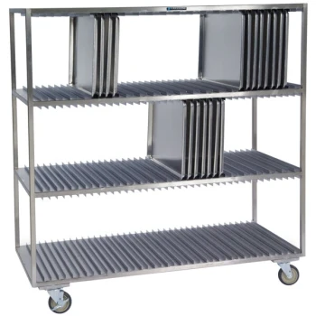 Lakeside PB848 PrisonBilt 120 Pan Stainless Steel Sheet Pan Drying Rack - 63 1/2" x 26" x 58 3/5"