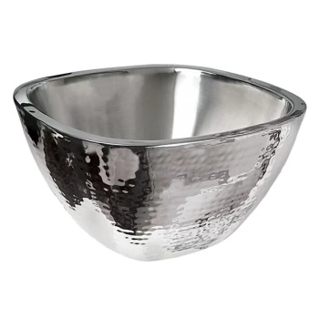 Eastern Tabletop 9329 4 Qt. Stainless Steel Hammered Double Wall Insulated Square Bowl