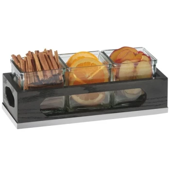 Cal-Mil 3806-87 Cinderwood Three Jar Condiment Organizer - 12 3/4" x 5" x 5"