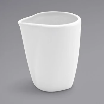 Front of the House Mod 6 oz. Bright White Porcelain Creamer - 12/Case