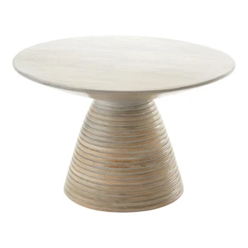 American Metalcraft Hampton Collection 11 1/2" Round Sun-Bleached Mango Wood Pedestal