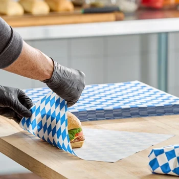 Choice 15" x 15" Blue Check Deli Sandwich Wrap Paper - 1,000/Pack
