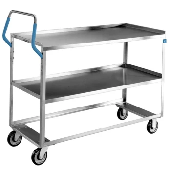Lakeside 4958 Heavy-Duty Stainless Steel Two Shelf Handler Series Utility Cart - 55" x 22 3/4" x 39 3/8"