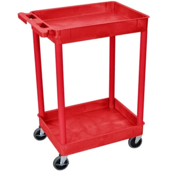 Luxor RDSTC11RD Red 2 Tub Utility Cart - 18" x 24" x 37 1/2"