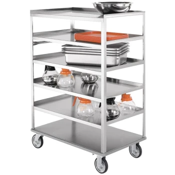 Lakeside 465 Medium-Duty Stainless Steel Eight Shelf Utility Cart with 3 Edges Up and 1 Down - 51 3/8" x 22 1/4" x 54 1/2"