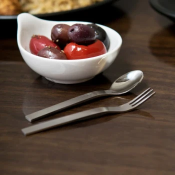 10 Strawberry Street TB-TS Tid Bit 18/0 Heavy Weight 4 1/2" Stainless Steel Cocktail Spoon - 12/Case