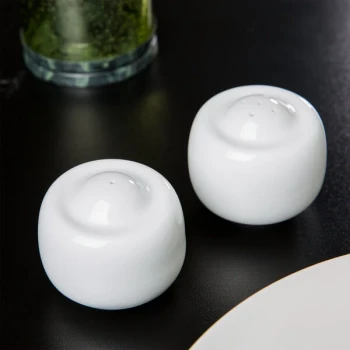 10 Strawberry Street TAV-30 Taverno White Porcelain Salt and Pepper Set - 18/Case