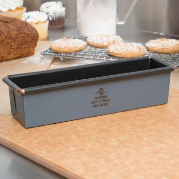 Matfer Bourgeat 331082 Exopan Steel Non-Stick Mini Bread Loaf Pan - 7 1/8 inch x 1 3/4 inch x 1 3/4 inch