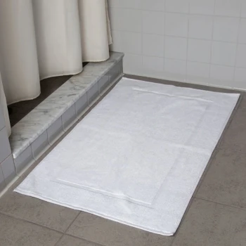 Oxford Reserve 21" x 36" 100% 2-Ply Combed Cotton Bath Mat with Dobby Border 12 lb. - 12/Pack
