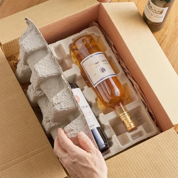 Lavex Molded Fiber 2 Bottle Wine Shipper Tray - 996/Pallet - 996/Pallet