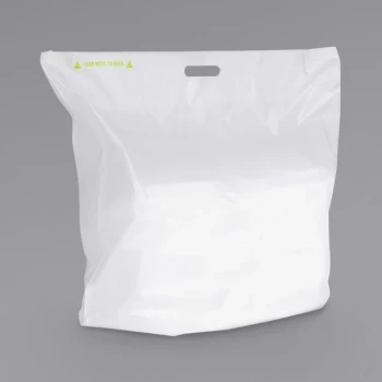 Fast Take Tamper-Evident White HDPE Carry Out Bag - 24" x 20" - 250/Case