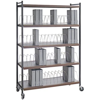 Omnimed Omnicart Woodgrain 60-Binder Open Cart 260010-WG