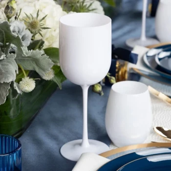 Posh Setting 12 oz. Round White Plastic Wine Goblet - 60/Case