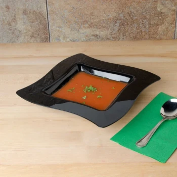 Fineline Wavetrends 112-BK Black Plastic Bowl 12 oz. - 120/Case