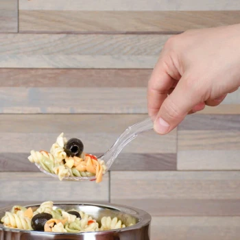 Fineline 3302-CL Platter Pleasers Clear Plastic 8 1/2" Serving Spoon - 144/Case