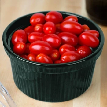 TableCraft CW1620HGN 1 Qt. Hunter Green Cast Aluminum Souffle Bowl with Ridges