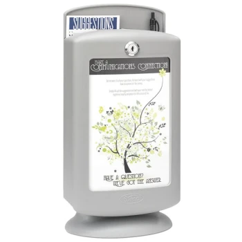 Safco 4233GR 7" x 5" x 14 1/2" Light Gray Plastic Customizable Suggestion Box