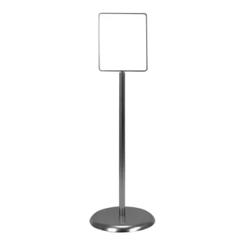 United Visual Products 8 1/2" x 11" Chrome Single-Sided Pedestal Sign Holder