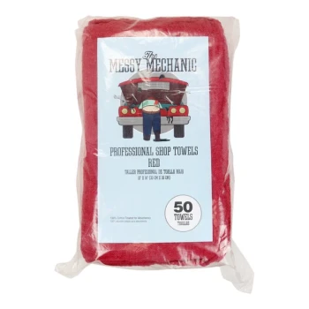 Hospeco Messy Mechanic 13" x 14" Red 100% Cotton Shop Towel Bagged - 300/Case