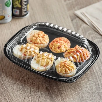 D&W Fine Pack 6 Compartment Deviled Egg Take-Out Container with Clear Lid - 416/Case