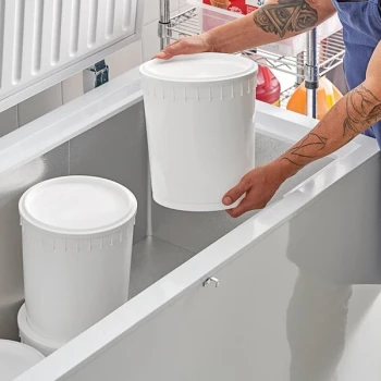 Ropak 3 Gallon White HDPE Ice Cream Tub - 40/Case