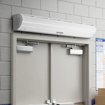 Boltic 72" White Aluminum Air Curtain with Remote Magnetic Door Switch