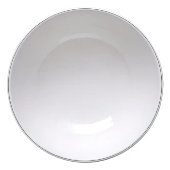 Elite Global Solutions KD507L Viva 30 oz. White Round Bowl with Black Trim - 6/Case