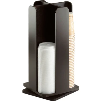 Cal-Mil 378-96 Midnight Bamboo 4-Section Revolving Cup and Lid Organizer