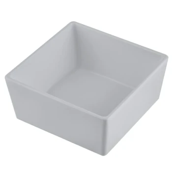 TableCraft CW5016N Simple Solutions 1/6 Size Natural Finish Cast Aluminum Straight Sided Bowl - 3" Deep