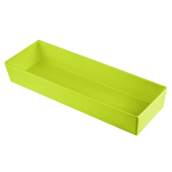 TableCraft CW5008LG Simple Solutions 1/2 Size Long Lime Green Cast Aluminum Straight Sided Bowl - 3" Deep