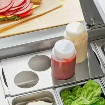 FIFO Innovations 280-2111 Stainless Steel 4 Hole Squeeze Bottle Holder for 1/3 Size Pan