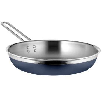 Bon Chef Country French X 1.63 Qt. Cobalt Blue Stainless Steel Long Handle Saute Pan / Skillet - 71307-CF2-CB