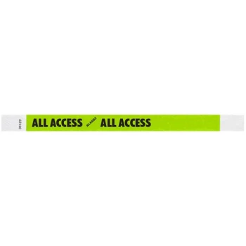 Carnival King Lemon Lime "ALL ACCESS" Disposable Wristband 3/4" x 10" - 500/Bag