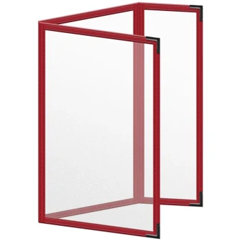 H. Risch, Inc. TEDQ Deluxe Sewn 5 1/2" x 8 1/2" Red 6 View Menu Cover with Black Smooth Corners and Matte Finish