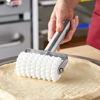 Choice 4 1/4" Wide Dough Docker with Pointed Wheels and Stainless Steel Handle